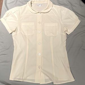 Vintage style Peter Pan collar white blouse